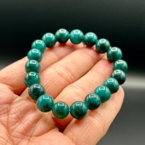 11mm - Natural Malachite Rounded Stylish Beaded Bracelet